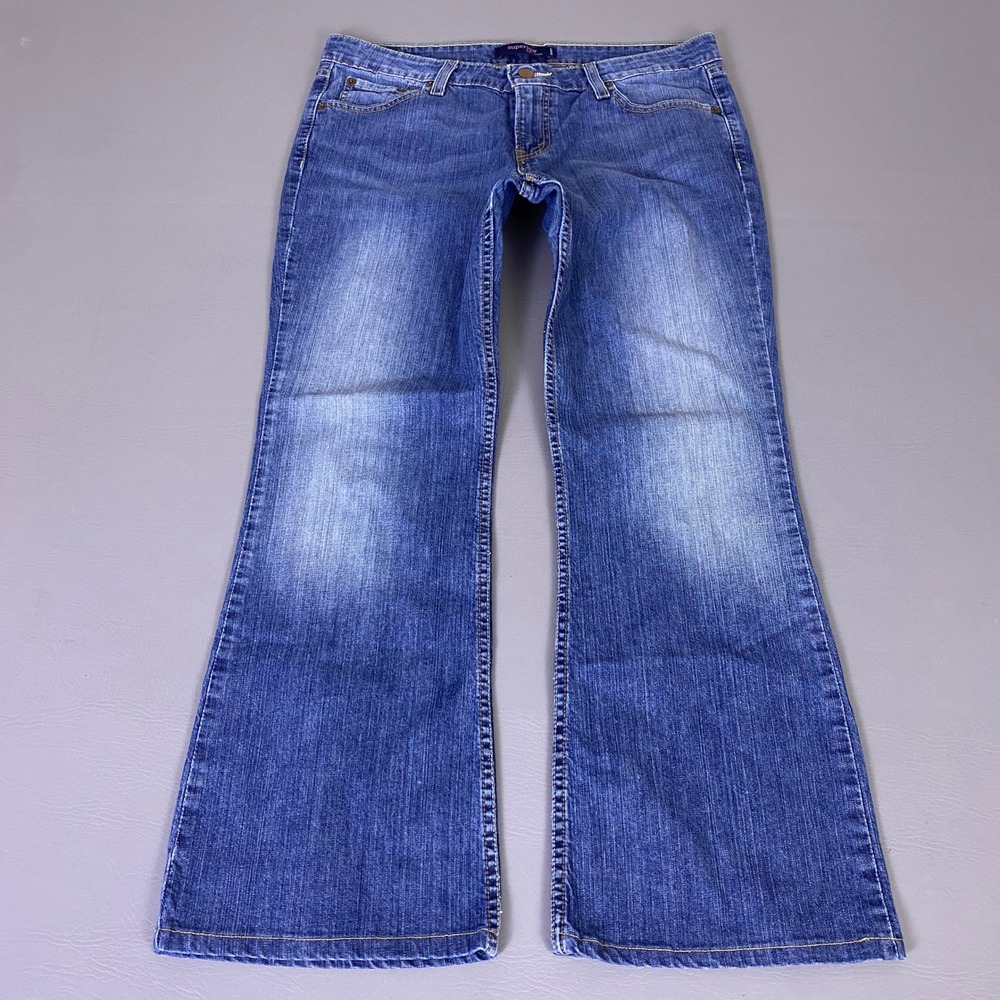 Levis 518 Superlow Bootcut‎ Jeans Womens 13 S/C Medium Wash Blue Stretch Denim